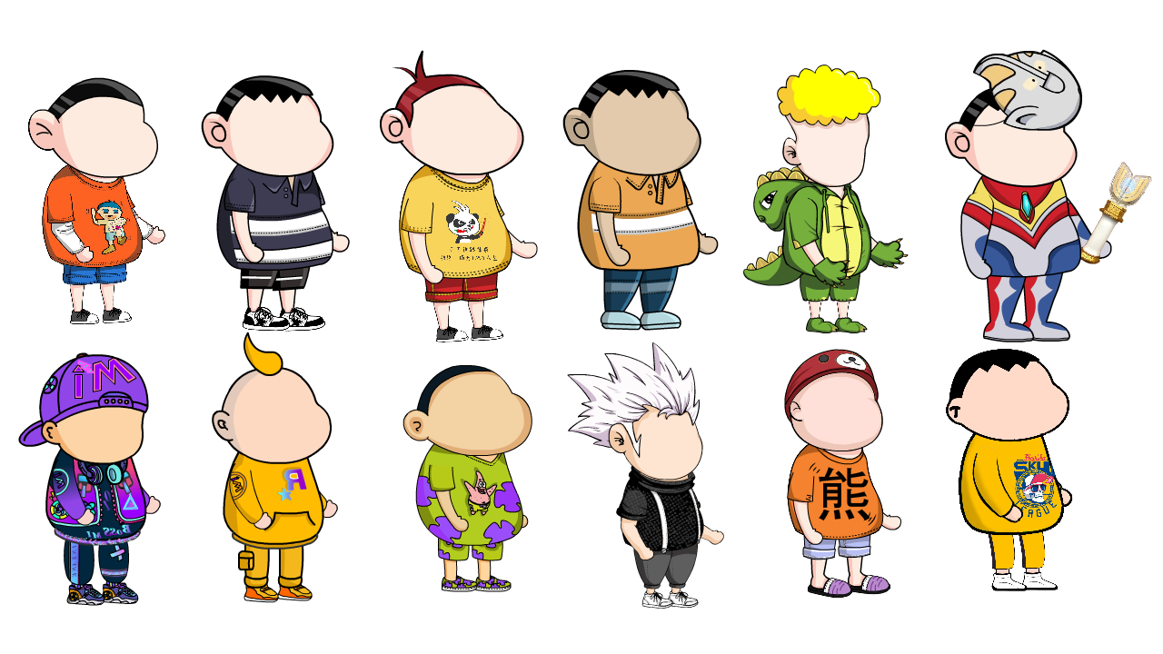 AN都市人物带万能动作 12个都市熊孩子