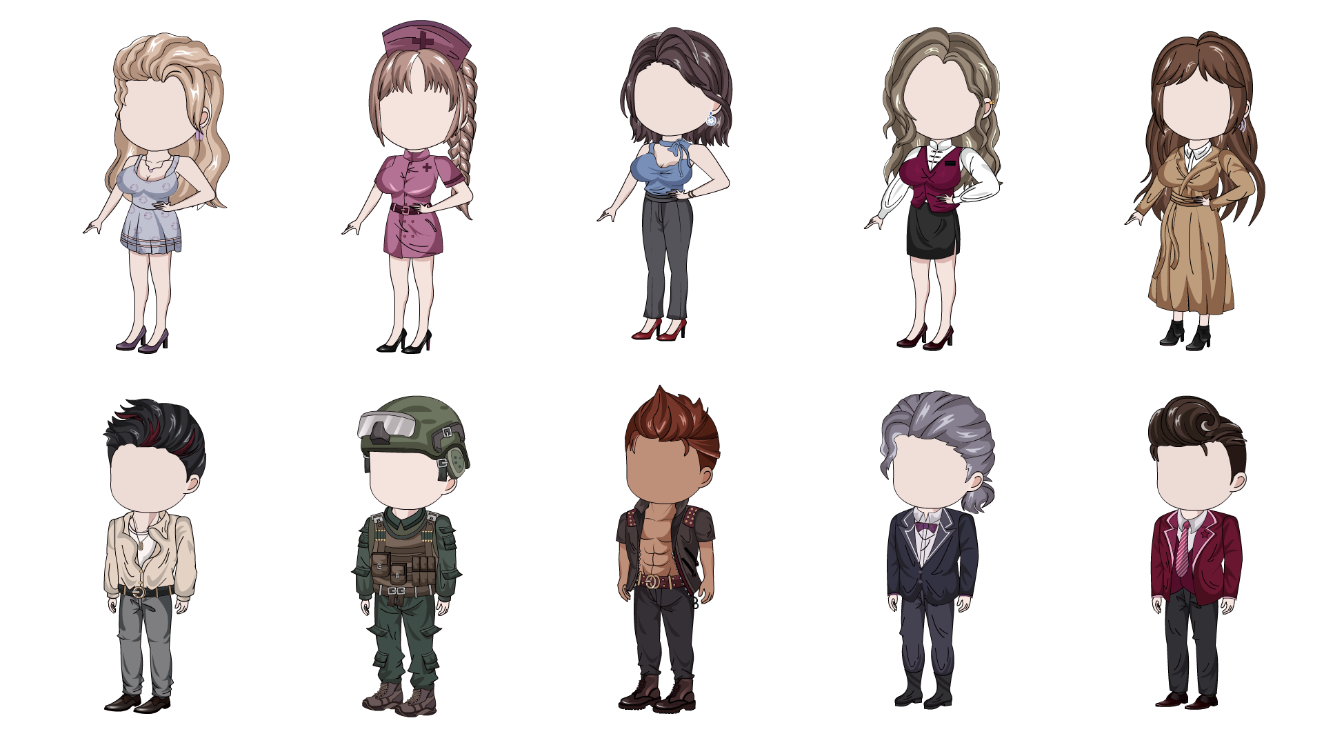 AN都市人物带万能动作 q版10人八期
