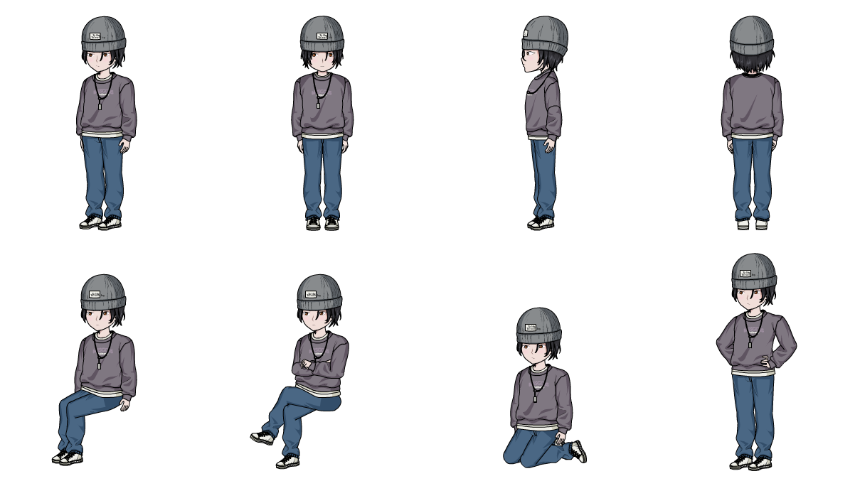 AN格式人物 冷帽灰衣少年