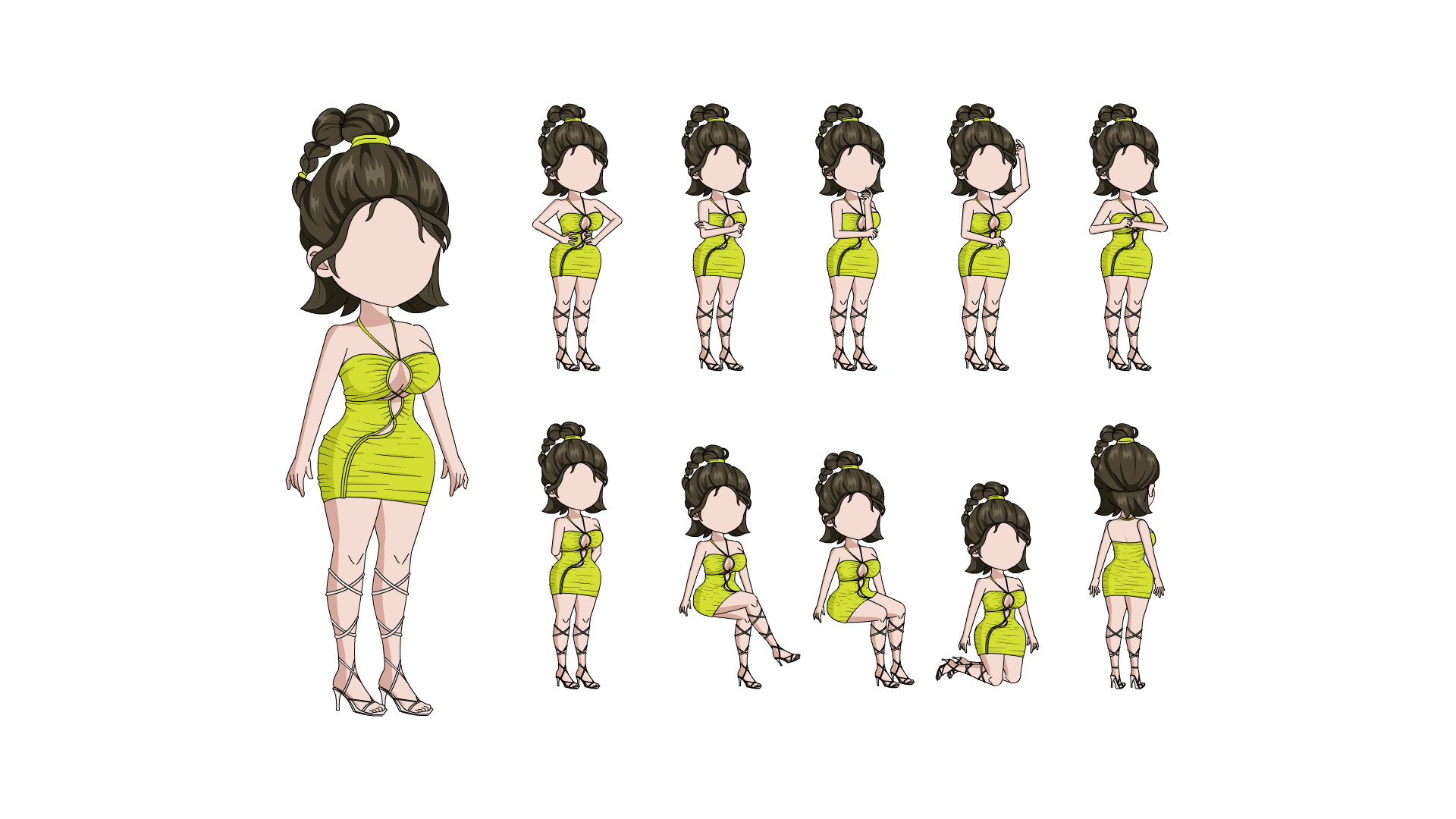 AN都市人物带万能动作 女人物148