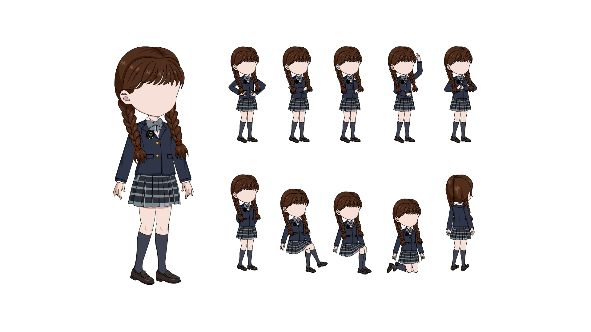 AN都市人物带万能动作 女人物156