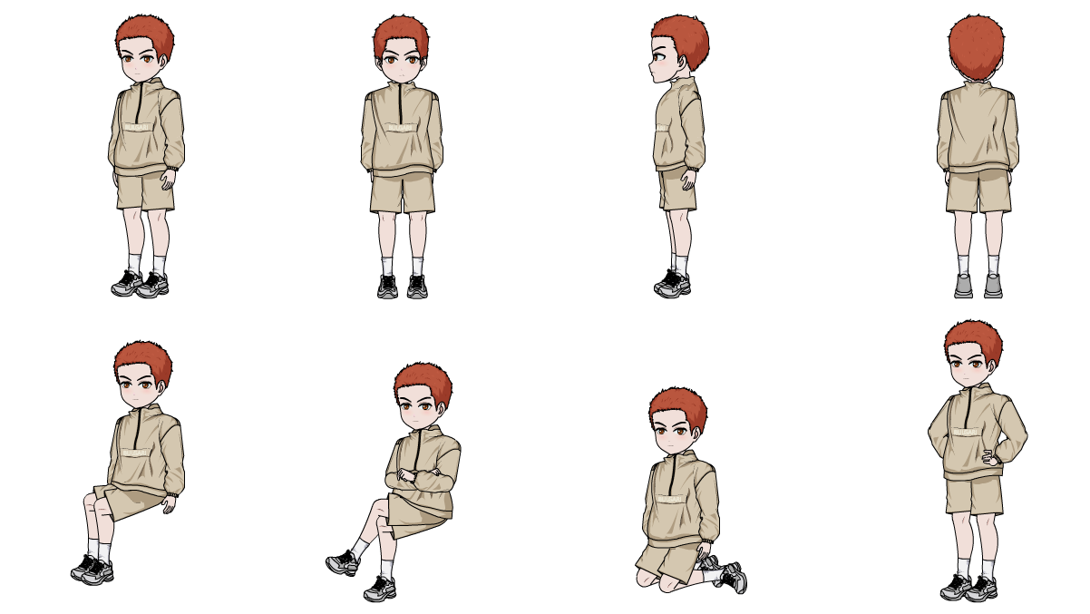 AN格式人物 红发休闲少年
