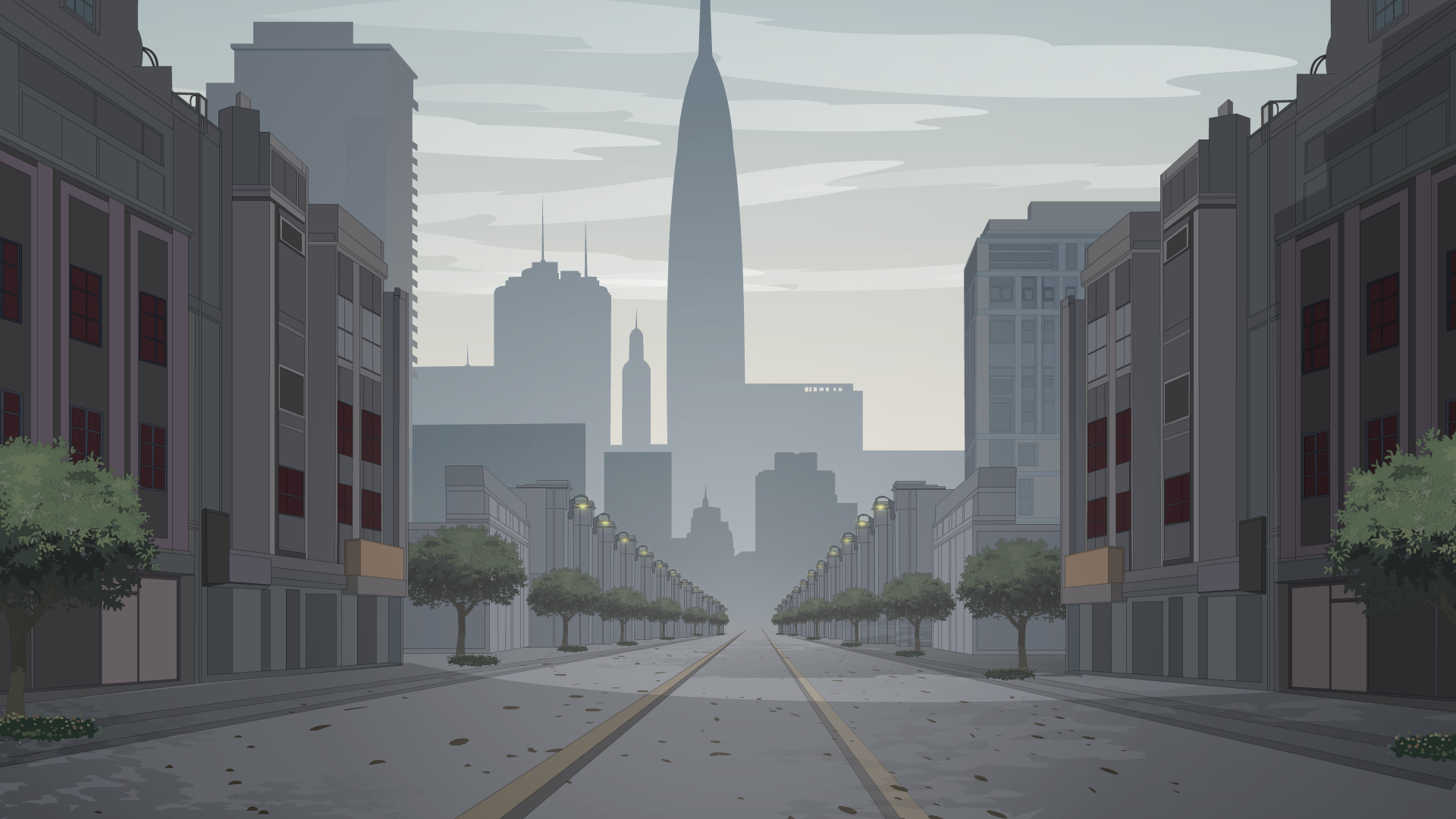 AN格式场景，末日街道