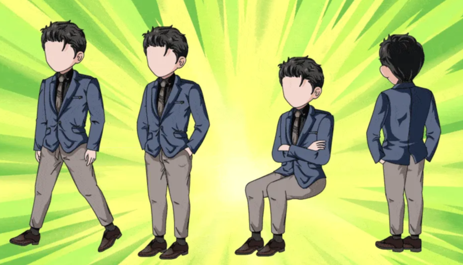 AN都市人物 正背面都市男西服装