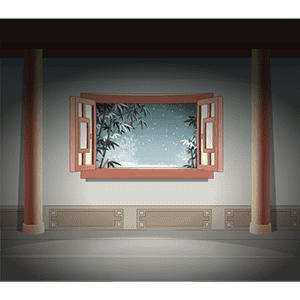 在屋里看雪景