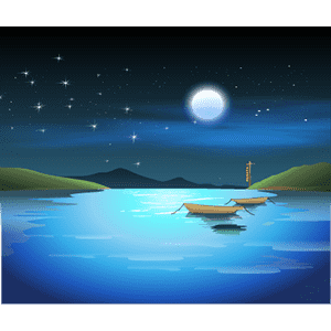 月夜江边