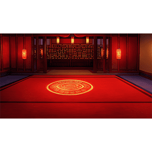 古代红色大厅