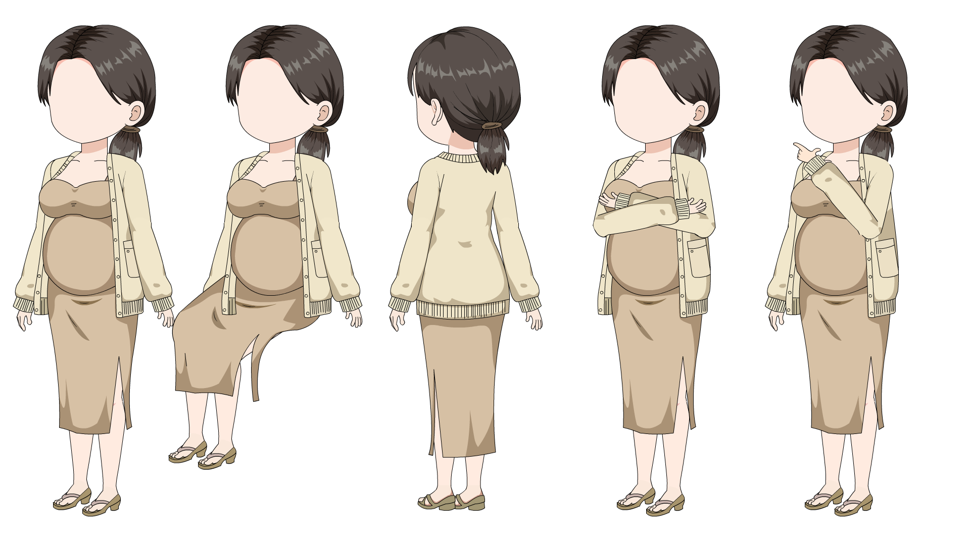 AN人物带万能动作，孕妇