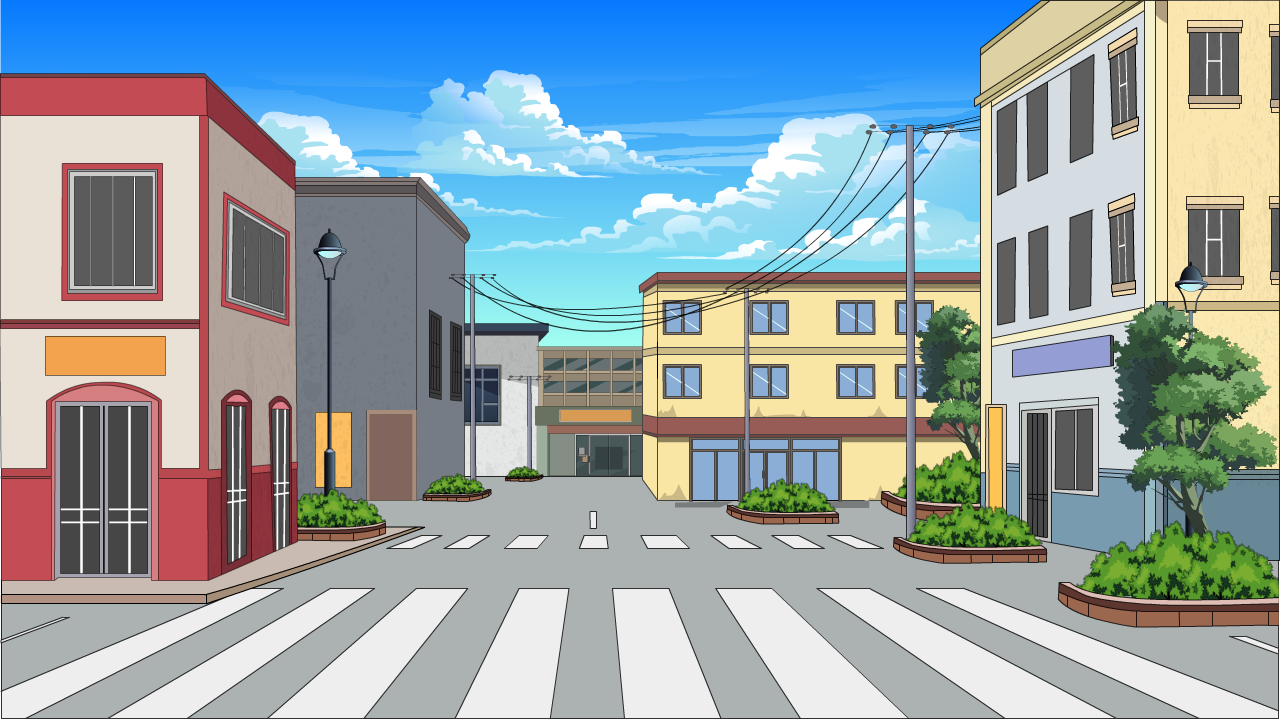 AN格式场景，街道