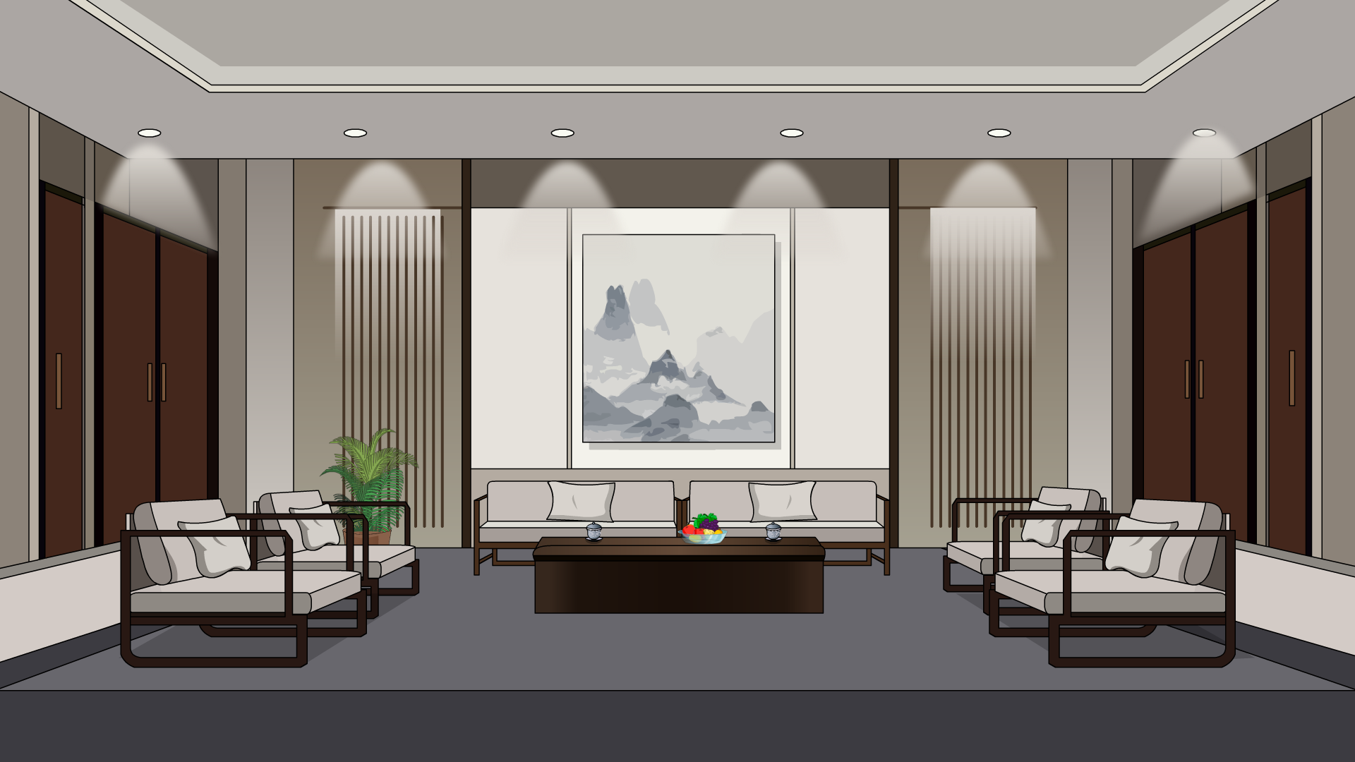 AN格式场景，会客厅