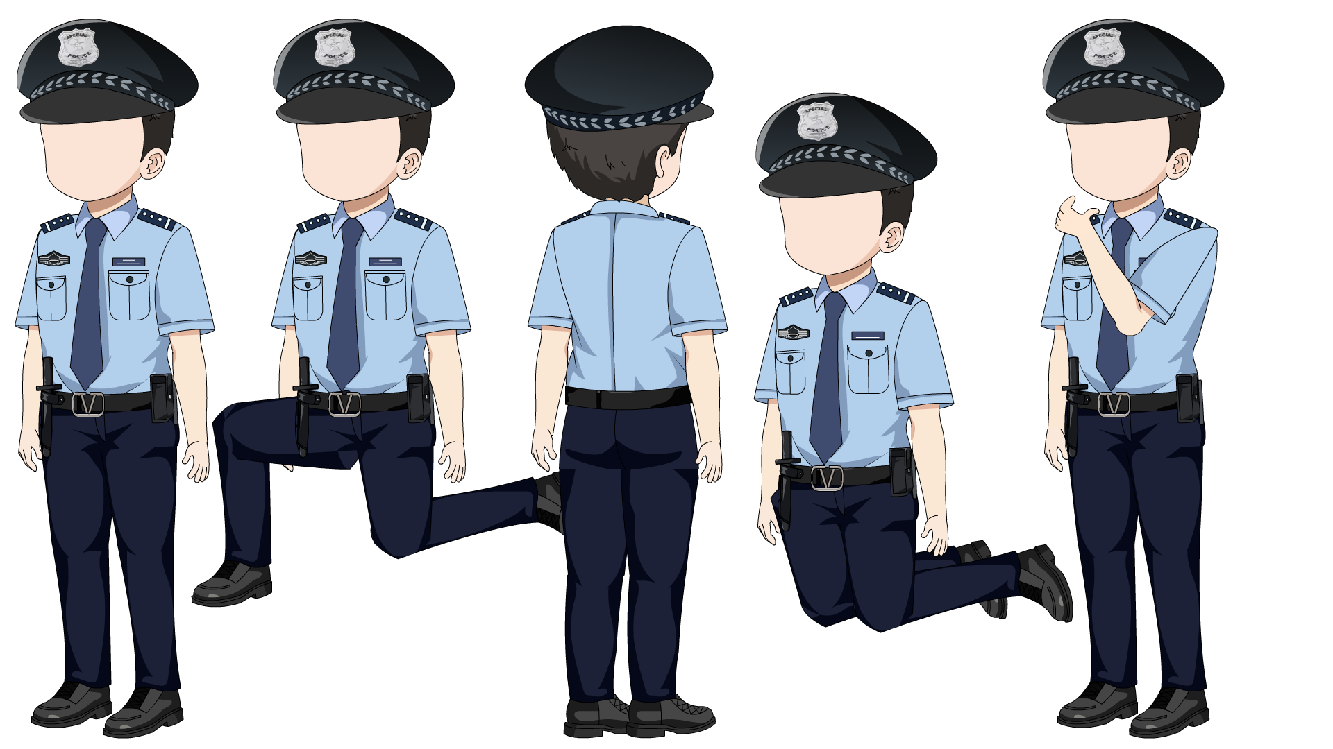 AN人物带万能动作，民警