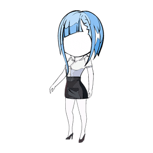 AN人物 都市蓝色短发美女